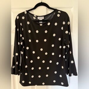 Black Polka Dot Women's Top